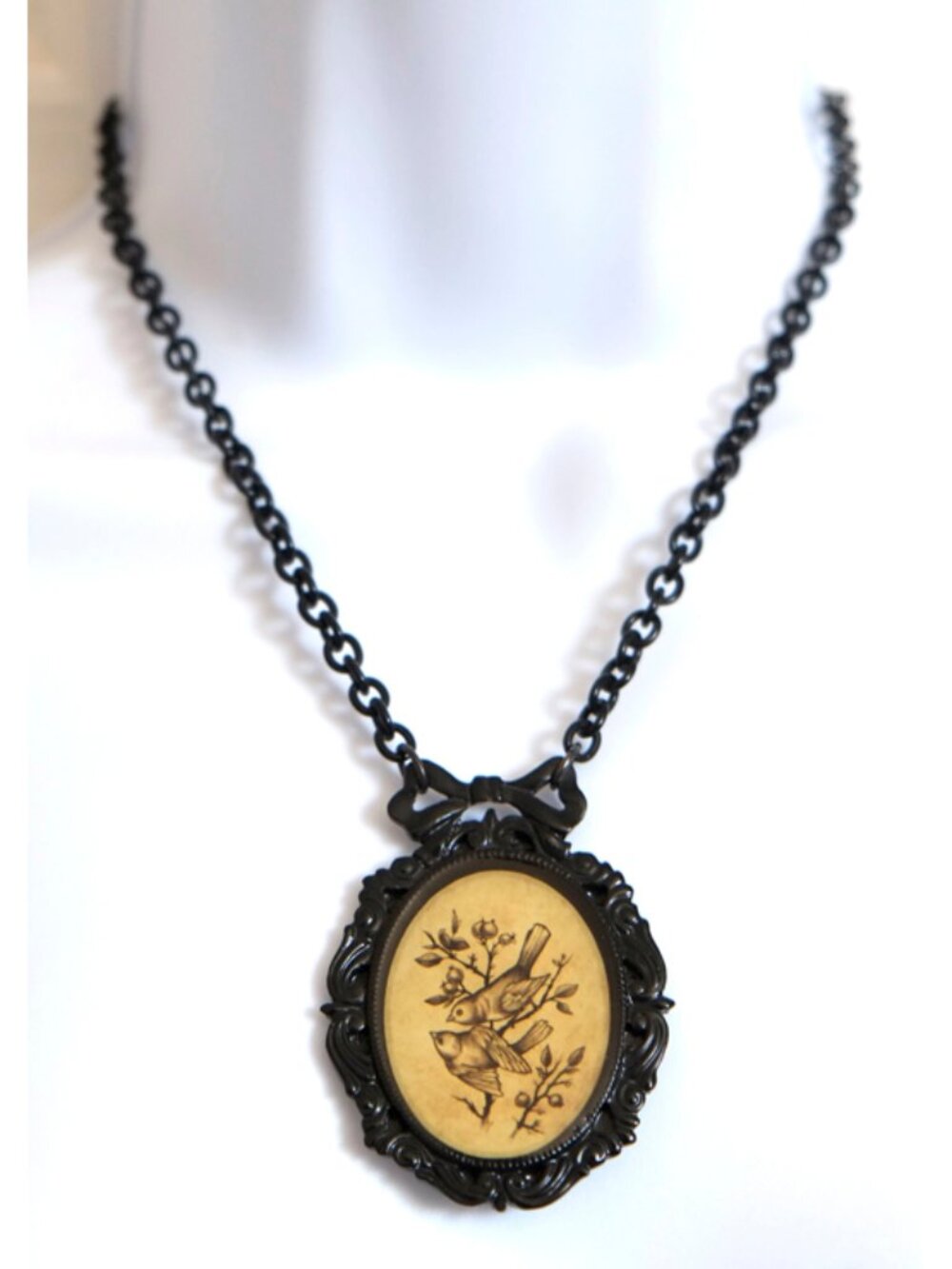 Vintage Karyn Cantor for Classic Hardware "Lil' Birdies" goth Victorian pendant